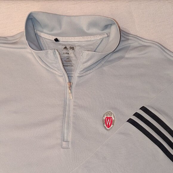 Adidas Climalite University of Wisconsin W Crest Pullover, 1/4 Zip - Picture 1 of 9